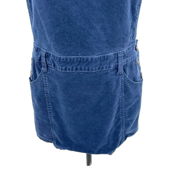 Free People Corduroy Overall‎ Mini Dress Navy Blue Size 4 - Picture 4 of 6